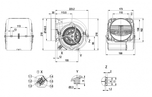 Центробежный вентилятор ebmpapst D2E146HS9703