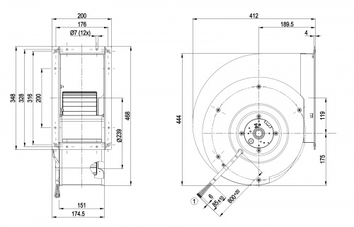 Центробежный вентилятор ebmpapst G4D280AI0306