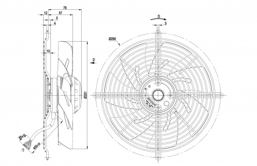 Осевой вентилятор ebmpapst S2D250BH0201