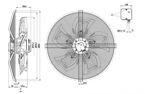 Осевой вентилятор ebmpapst S4D710BF0102