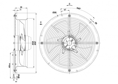 Осевой вентилятор ebmpapst W2E300CP0231