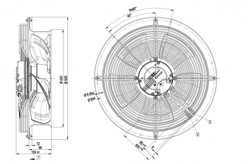 Осевой вентилятор ebmpapst W3G400CC2251