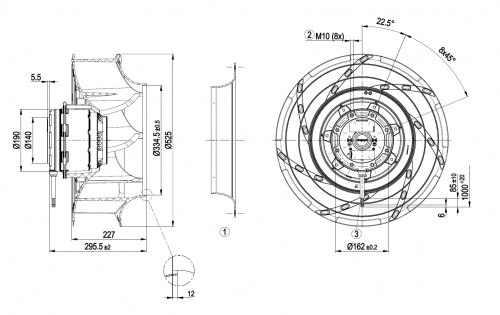 Центробежный вентилятор ebmpapst R4D500RA0301
