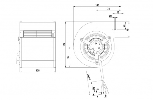 Центробежный вентилятор ebmpapst D2E097CH8502