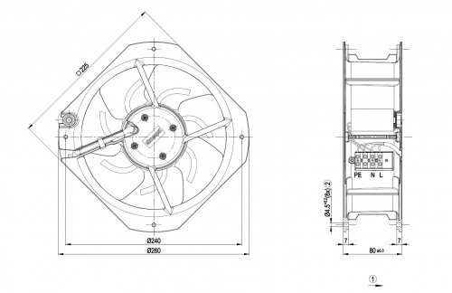 Осевой вентилятор ebmpapst W2E200HK3801