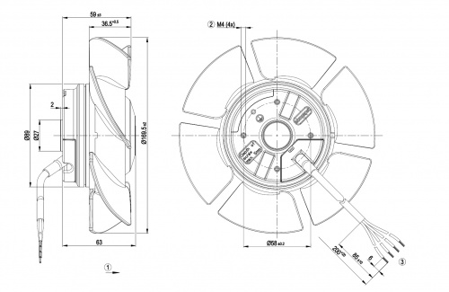 Осевой вентилятор ebmpapst A2E170AF2311