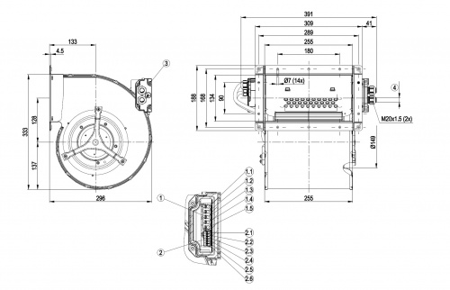 Центробежный вентилятор ebmpapst D3G180HE0902