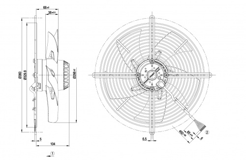 Осевой вентилятор ebmpapst S2D300BP0230
