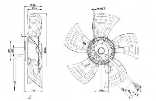 Осевой вентилятор ebmpapst A4D300AS3416
