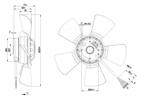 Осевой вентилятор ebmpapst A4D250AA3601