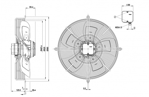 Осевой вентилятор ebmpapst S4D500AE0301