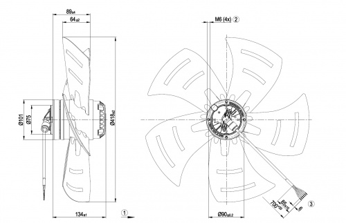 Осевой вентилятор ebmpapst A4E420AK0209