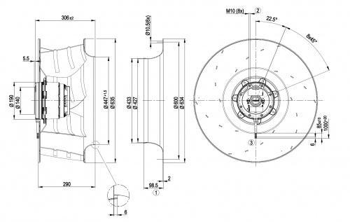 Центробежный вентилятор ebmpapst R6D630AT0301