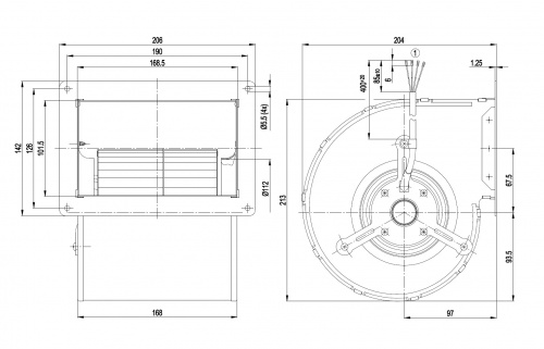 Центробежный вентилятор ebmpapst D2E133CI3322