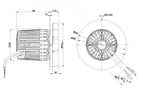 Центробежный вентилятор ebmpapst R3G210AA7301
