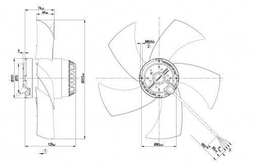 Осевой вентилятор ebmpapst A2E315AP0206