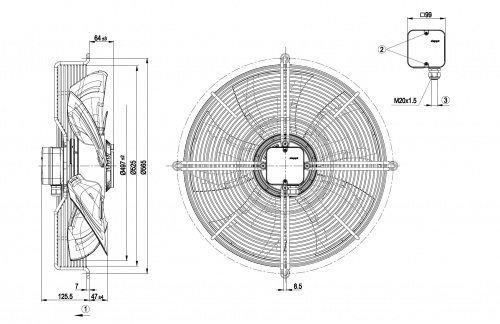 Осевой вентилятор ebmpapst S8D500AJ0301