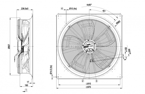 Осевой вентилятор ebmpapst W3G800GM6721