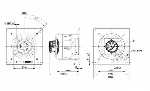 Центробежный вентилятор ebmpapst K3G310PT08J2