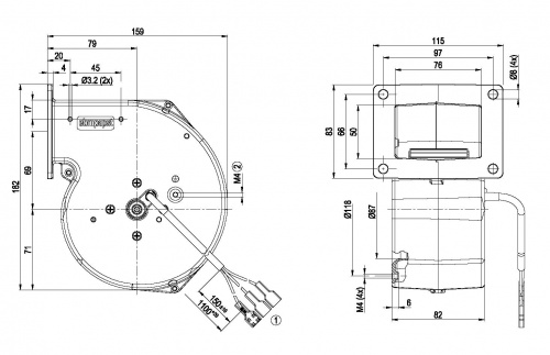 Центробежный вентилятор ebmpapst G2E108AA0177 (41/0,041~кВт) 1650 об/мин