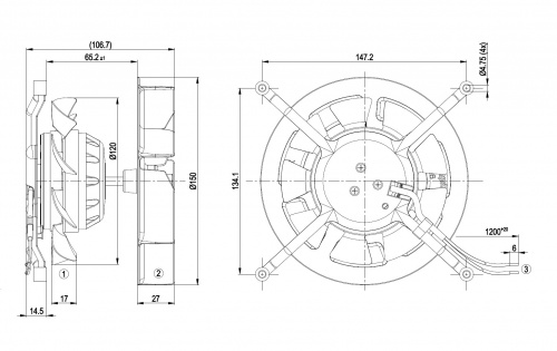 Центробежный вентилятор ebmpapst R2S150AB0838