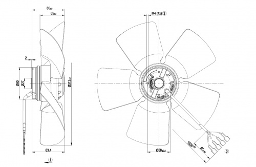 Осевой вентилятор ebmpapst A4E315AC0819