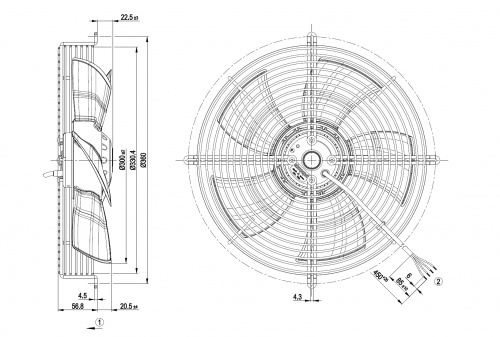 Осевой вентилятор ebmpapst S4D300AS3430