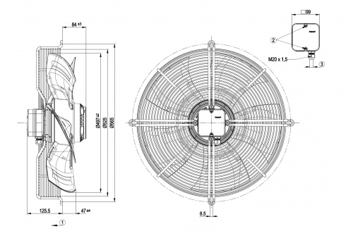 Осевой вентилятор ebmpapst S4E500AM0301
