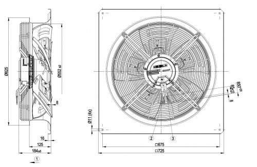 Осевой вентилятор ebmpapst W3G560GQ4101