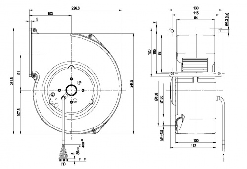 Центробежный вентилятор ebmpapst G2D160AF0201