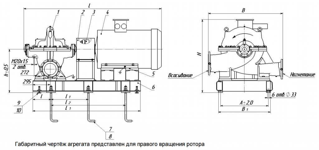 Насос д 630 90 чертеж