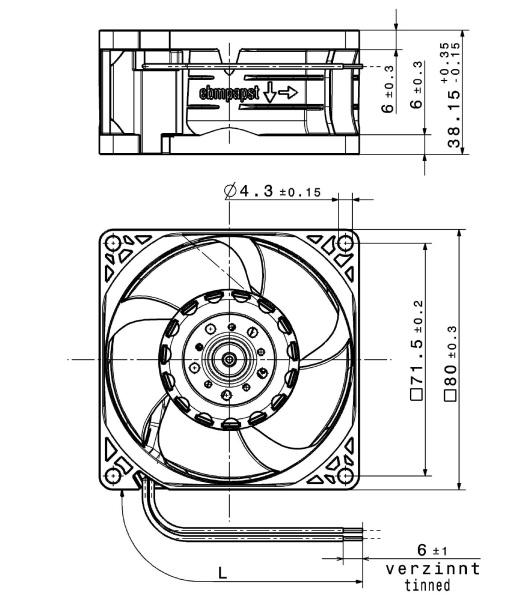 Вентилятор компактный ebmpapst 8214 JN
