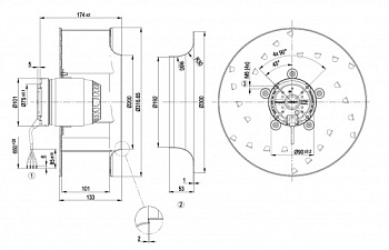 Центробежный вентилятор ebmpapst R2E310AA0109 (455/0,46 кВт) 2700 об/мин