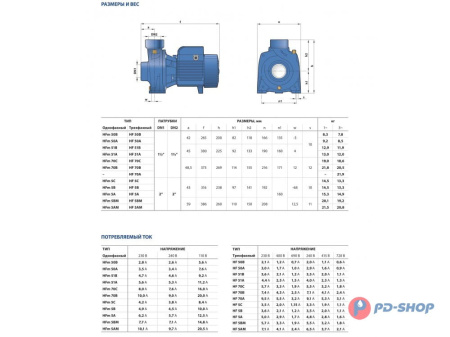 Насос центробежный Pedrollo HF 50B