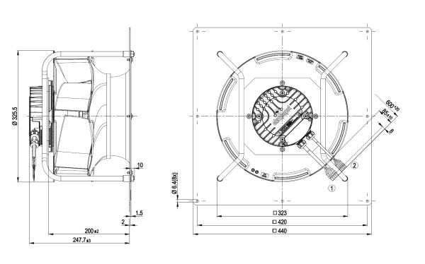 Центробежный вентилятор ebmpapst K3G310RR05H2