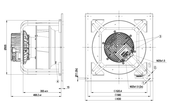 Центробежный вентилятор ebmpapst K3G450AZ2468