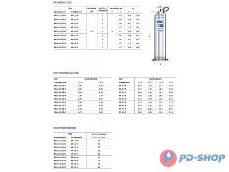 Насос колодезный Pedrollo NK 4/6 кабель 20м