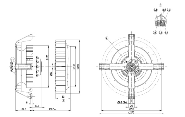 Центробежный вентилятор ebmpapst R2D225AG0210