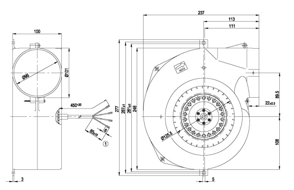 Центробежный вентилятор ebmpapst G2E140NS3801