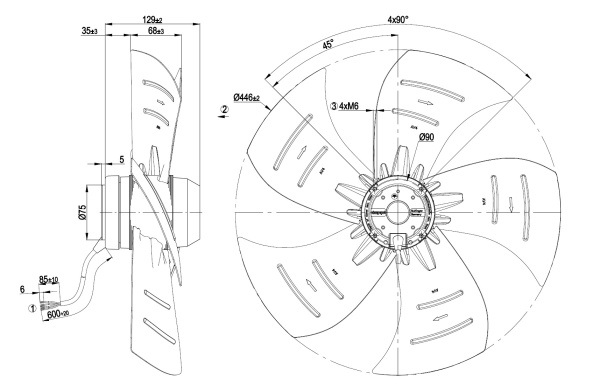 Осевой вентилятор ebmpapst A4E450AP0101