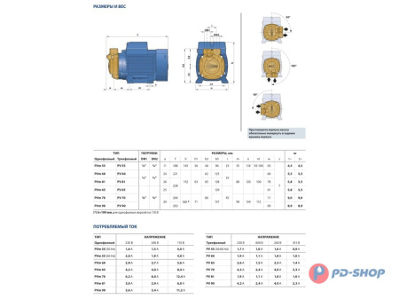 Насос вихревой Pedrollo PV 81 - EPDM