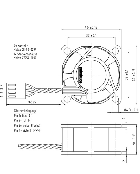 Вентилятор компактный ebmpapst 412/2 P-097