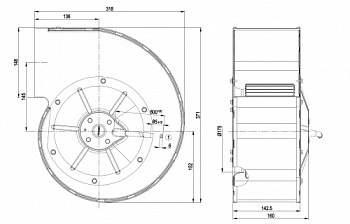 Центробежный вентилятор ebmpapst G4D200CL1223