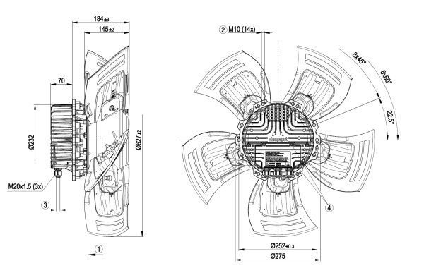 Осевой вентилятор ebmpapst A3G630AU2301