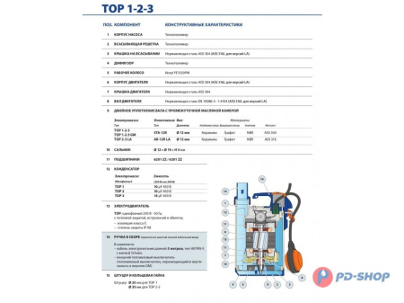 Насос дренажный Pedrollo TOP 2 - GM