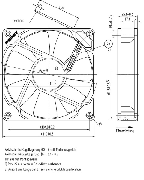 Вентилятор компактный ebmpapst 4412 FGPR-200