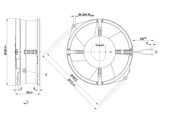 Осевой вентилятор ebmpapst W2S130AB0310
