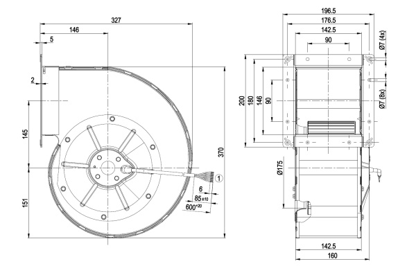 Центробежный вентилятор ebmpapst G4D200BL1201