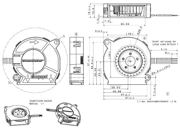 Вентилятор компактный ebmpapst RLF 35-8/14 N