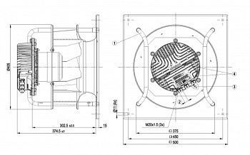 Центробежный вентилятор ebmpapst K3G355BC9202